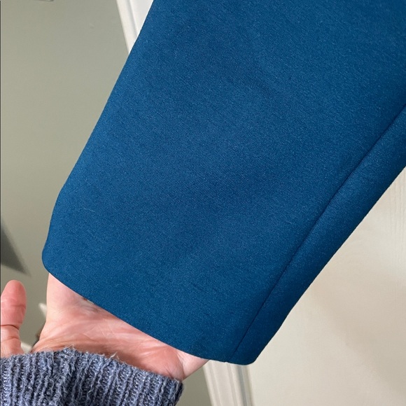 Ann Taylor The Cutaway Blazer in Double Knit Sea Teal Blue Size 10 - Picture 5 of 10